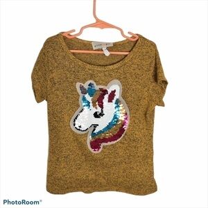 Glitter Girl Sequin Unicorn Shirt 10 12 Girls Kids